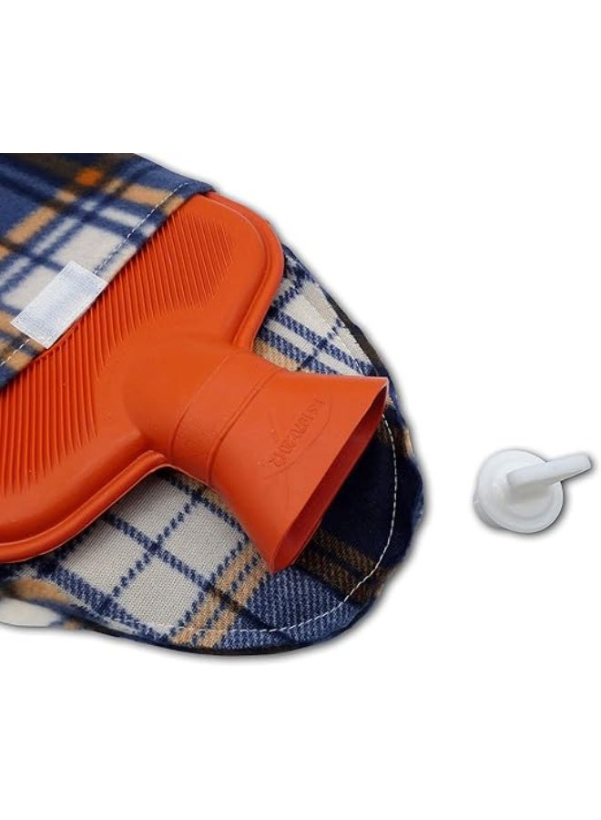 قربة الماء الساخن مع غطاء "فليس" بنقشة الترتان - دفء كلاسيكي وراحة فائقة - Image 3